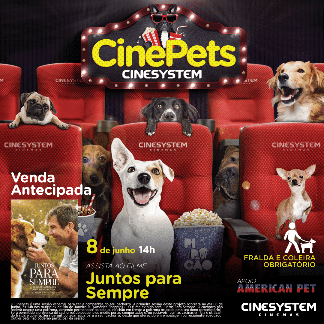 Tem cachorro no cinema Américas Shopping realiza sessão Cine Pets