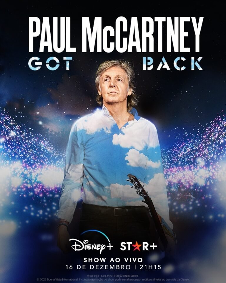 Paul McCartney no Brasil, o Disney+ irá transmitir ao vivo o show do dia 16 de dezembro, a partir das 21h15, diretamente do Estádio do Maracanã - Rio de Janeiro.