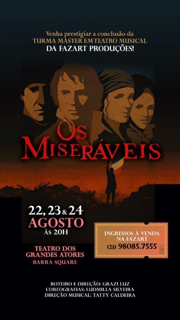 Luisa Martini a Cosette em “Os Miseráveis” da Fazart Produções